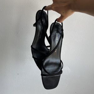 SOLD - Zara black suede strappy dress heels/sandals